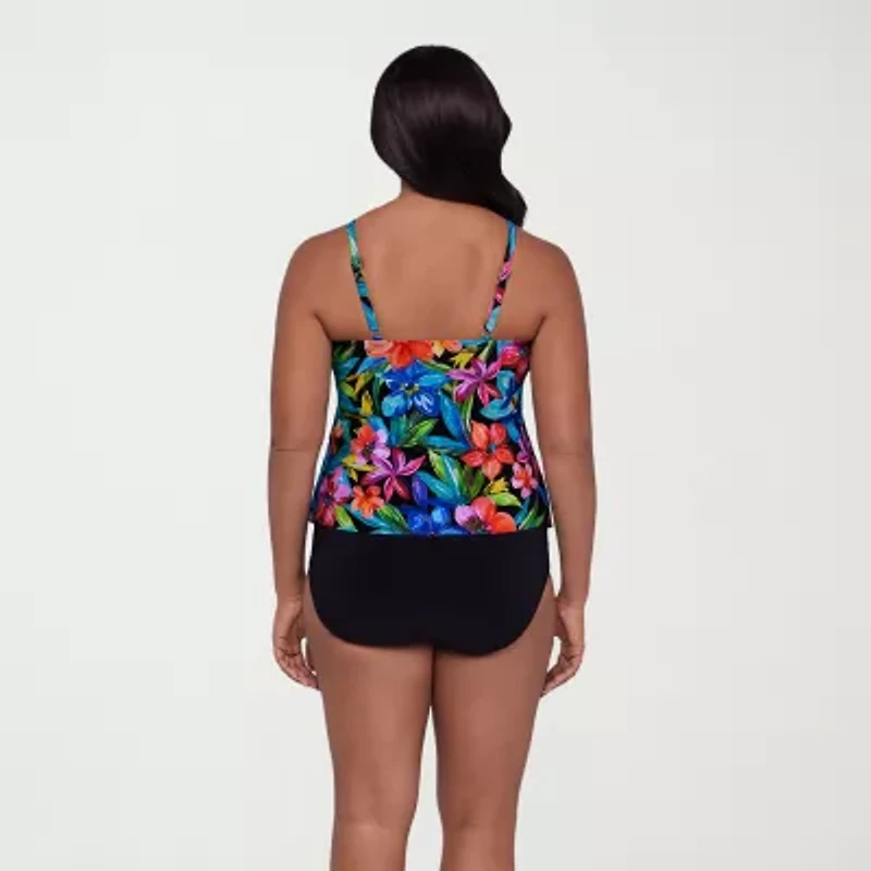 Trimshaper Womens Floral Tankini Swimsuit Top