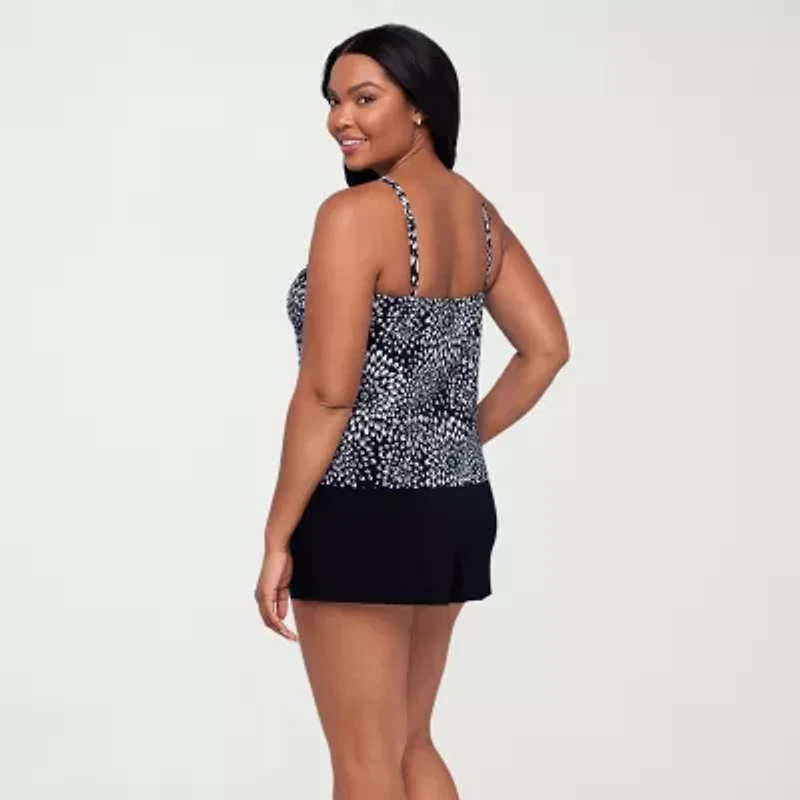 Trimshaper Womens Floral Moderate Coverage One Piece Swimsuit