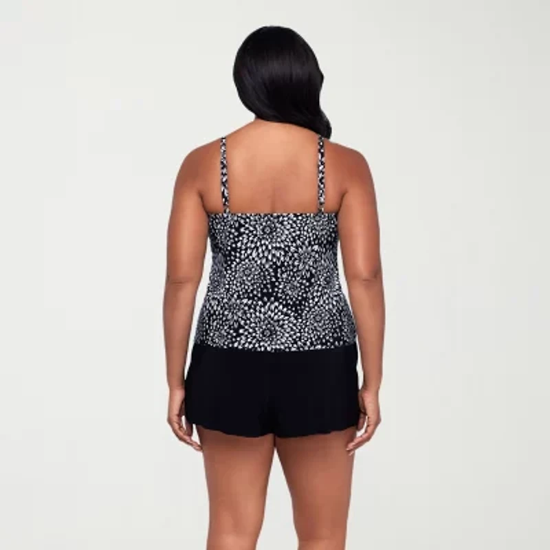 Trimshaper Womens Floral Moderate Coverage One Piece Swimsuit