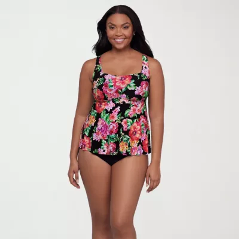 Trimshaper Womens Floral Tankini Swimsuit Top