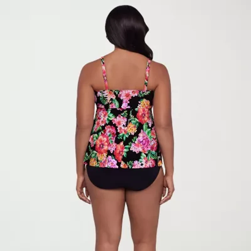 Trimshaper Womens Floral Tankini Swimsuit Top