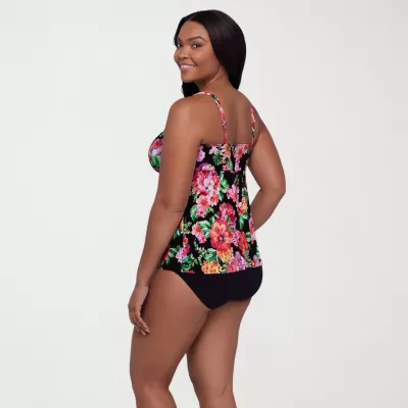 Trimshaper Womens Floral Tankini Swimsuit Top