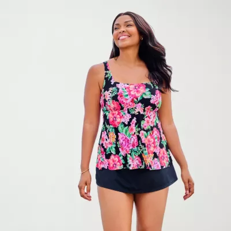 Trimshaper Womens Floral Tankini Swimsuit Top