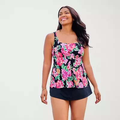 Trimshaper Womens Floral Tankini Swimsuit Top