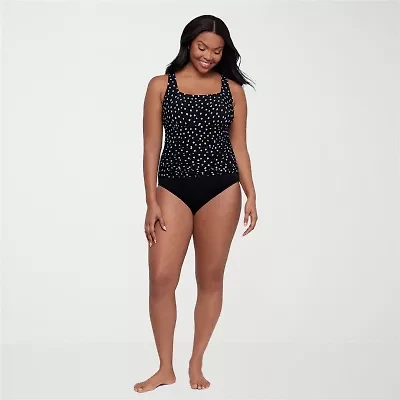 Trimshaper Womens Dots Moderate Coverage One Piece Swimsuit