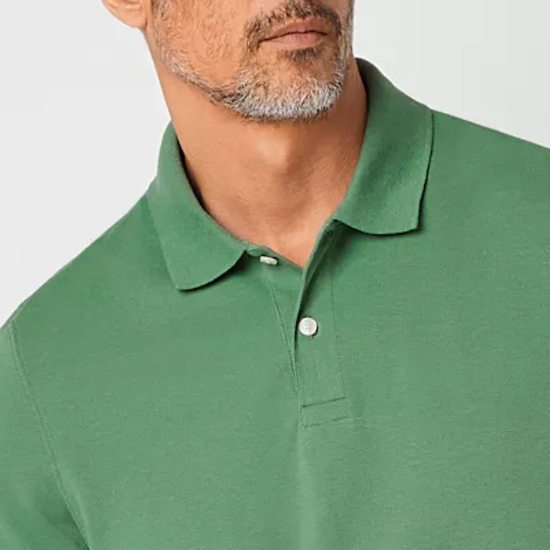 St. John's Bay Premium Stretch Mens Classic Fit Short Sleeve Polo Shirt