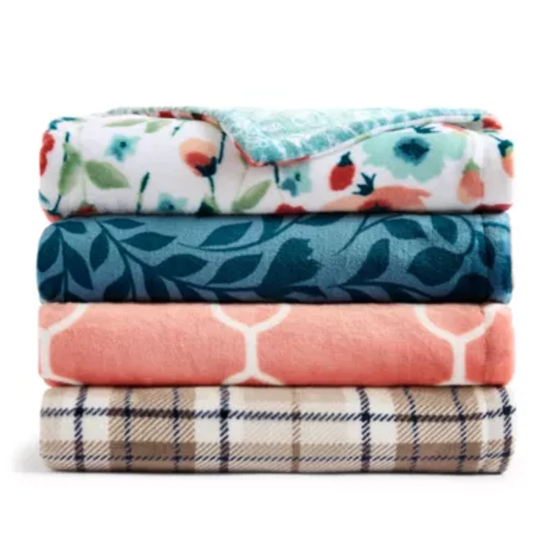 Home Expressions Reversible Velvet Plush Midweight Throw