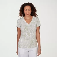 Hearts Of Palm Womens V Neck Short Sleeve T-Shirt