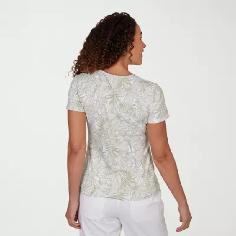 Hearts Of Palm Womens V Neck Short Sleeve T-Shirt