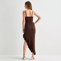 Emerald Sundae Womens Juniors Draped Neck Sleeveless Bodycon Dress