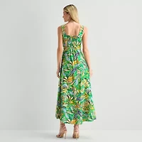 MSK Womens Square Neck Sleeveless Maxi Dress