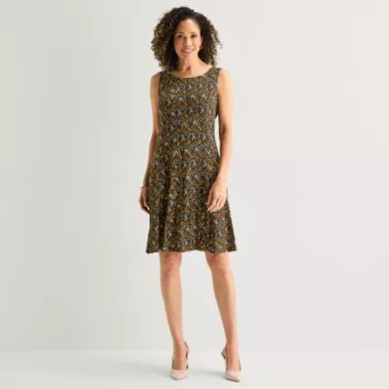 Perceptions Womens Floral Jacket Dress