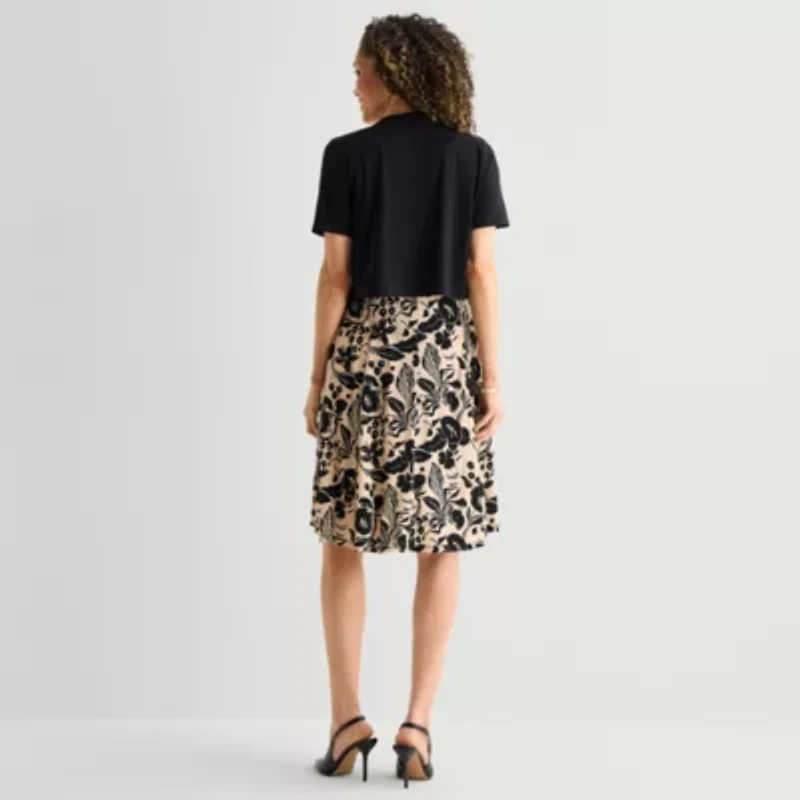 Perceptions Womens Floral Jacket Dress