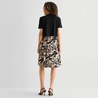 Perceptions Womens Floral Jacket Dress