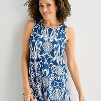 MSK Womens Round Neck Sleeveless Scroll Shift Dress