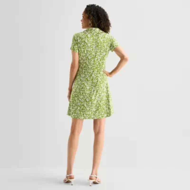 MSK Womens Short Sleeve Floral Shift Dress