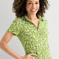 MSK Womens Short Sleeve Floral Shift Dress