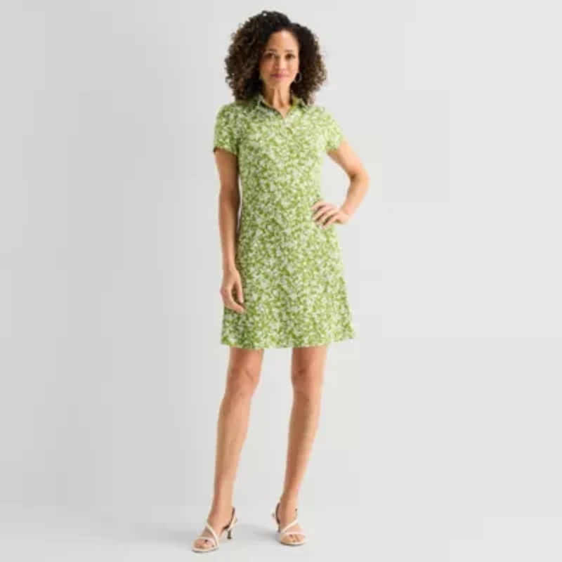 MSK Womens Short Sleeve Floral Shift Dress