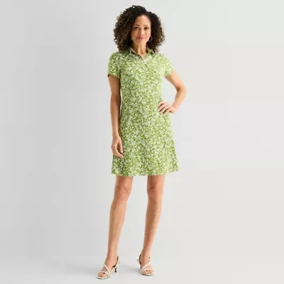 MSK Womens Short Sleeve Floral Shift Dress