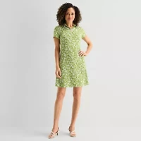 MSK Womens Short Sleeve Floral Shift Dress