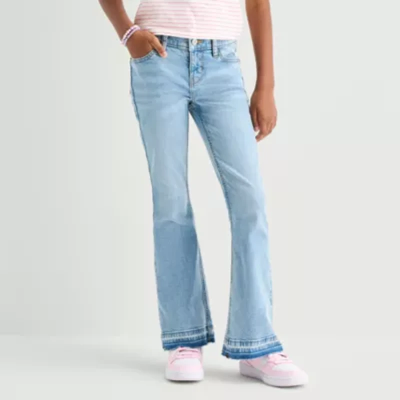 Thereabouts Little & Big Kid Girls Adjustable Waist Low Rise Flare Leg Jean