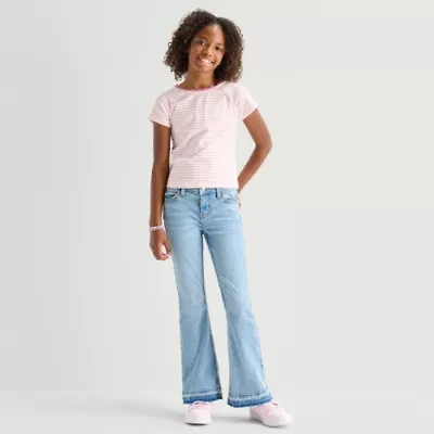 Thereabouts Little & Big Kid Girls Adjustable Waist Low Rise Flare Leg Jean