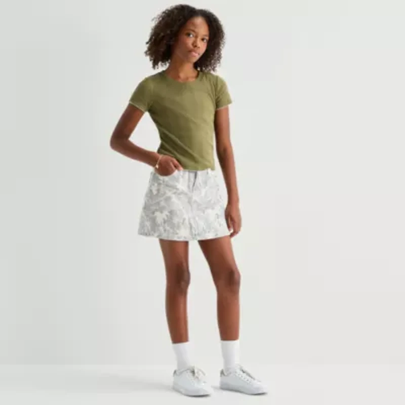 Thereabouts Little & Big Kid Girls Adjustable Waist Midi Denim Skirt