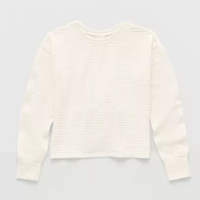 Xersion Little & Big Kid Girls Crew Neck Long Sleeve Active T-Shirt