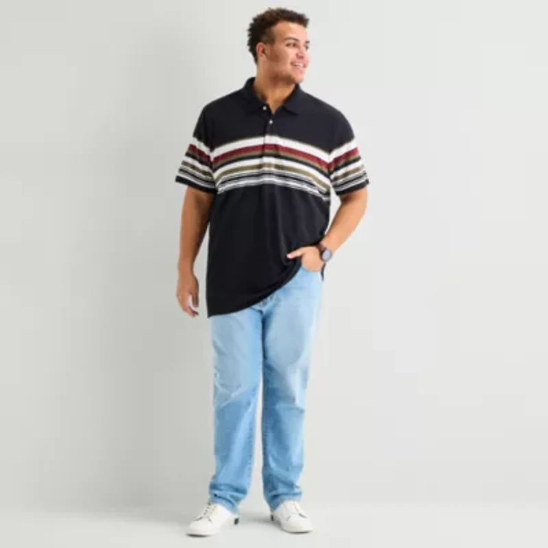 mutual weave Big and Tall Mens Relaxed Fit Short Sleeve Polo Shirt