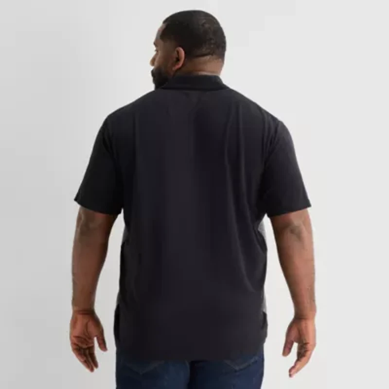 Shaquille O'Neal XLG™ Blocked Bowling Mens Short Sleeve Regular Fit Big and Tall Button-Down Shirt