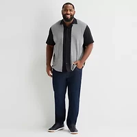 Shaquille O'Neal XLG™ Blocked Bowling Mens Short Sleeve Regular Fit Big and Tall Button-Down Shirt
