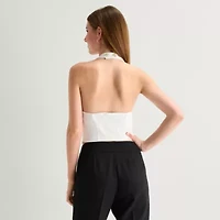by&by Womens Juniors V Neck Sleeveless Vest