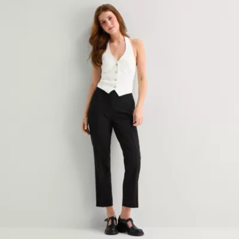 by&by Womens Juniors V Neck Sleeveless Vest