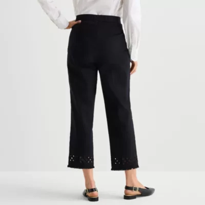 Alfred Dunner Detail Driven Womens Straight Ankle Pant