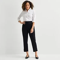 Alfred Dunner Detail Driven Womens Straight Ankle Pant