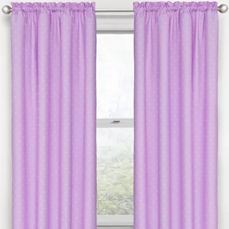 Eclipse Kids Polka Dots Rod Pocket Energy Saving Blackout Single Curtain Panel