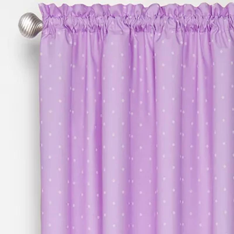 Eclipse Kids Polka Dots Rod Pocket Energy Saving Blackout Single Curtain Panel
