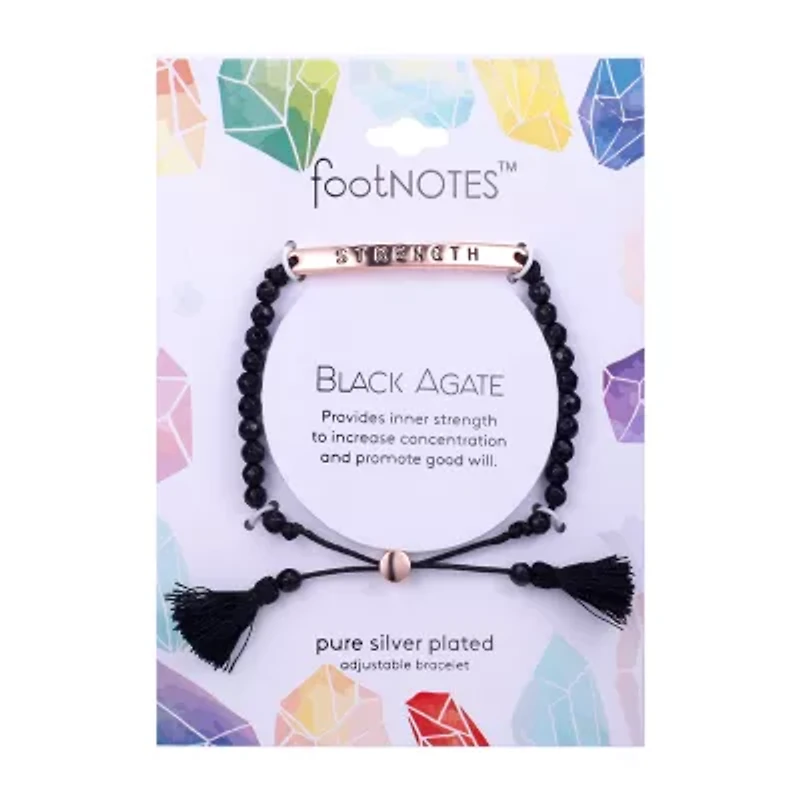 Footnotes Rose Gold Plate Over Brass Womens Agate Cord Bracelet