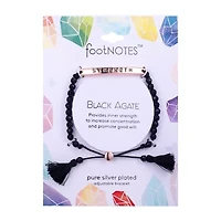 Footnotes Rose Gold Plate Over Brass Womens Agate Cord Bracelet