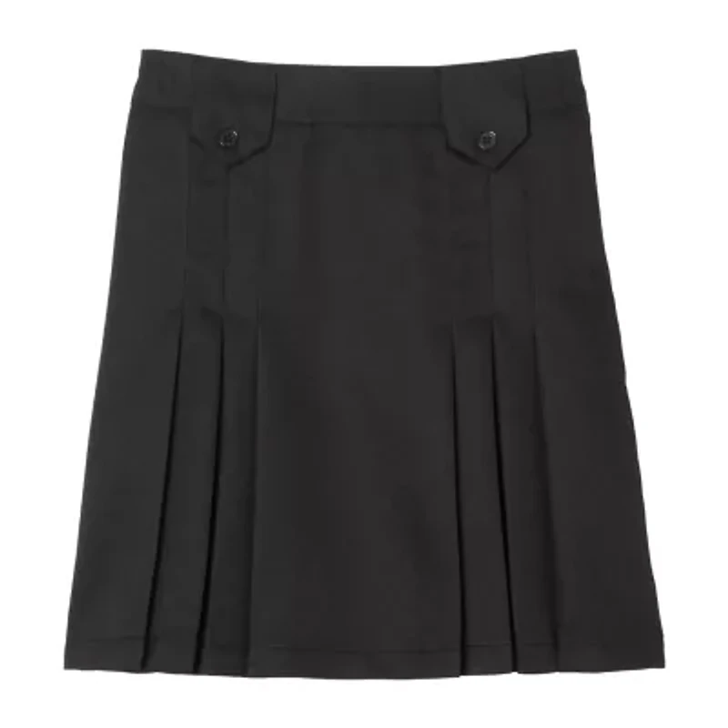 French Toast Front-Pleated Tab Skirt Little & Big Kid Girls Pleated