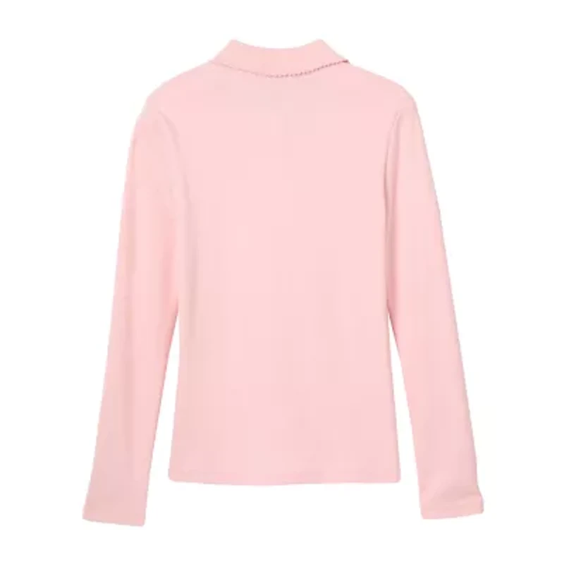 French Toast Little & Big Kid Girls Long Sleeve Regular Fit Polo Shirt