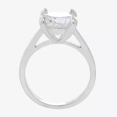 Sparkle Allure Womens Cubic Zirconia Pure Silver Over Brass Round Solitaire Engagement Ring