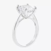 Sparkle Allure Womens Cubic Zirconia Pure Silver Over Brass Round Solitaire Engagement Ring
