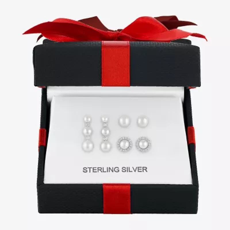 Gemstone Sterling Silver 3 Pair Jewelry Set