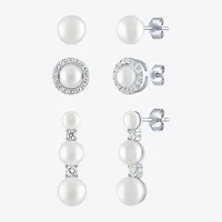 Gemstone Sterling Silver 3 Pair Jewelry Set