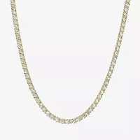 Womens Blue Topaz 18K Gold Over Silver Tennis Necklace