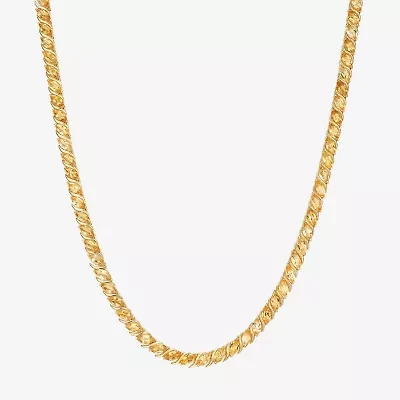 Womens Orange Citrine 18K Gold Over Silver Tennis Necklace