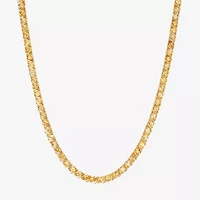 Womens Orange Citrine 18K Gold Over Silver Tennis Necklace