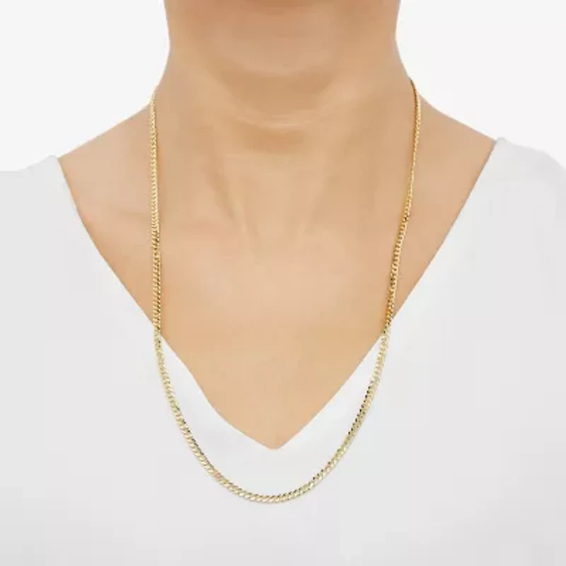 Made in Italy Unisex Adult 14K Gold 24 Inch Curb Chain Necklace