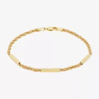 Made in Italy 10K Gold Hollow Bar Station Bracelet